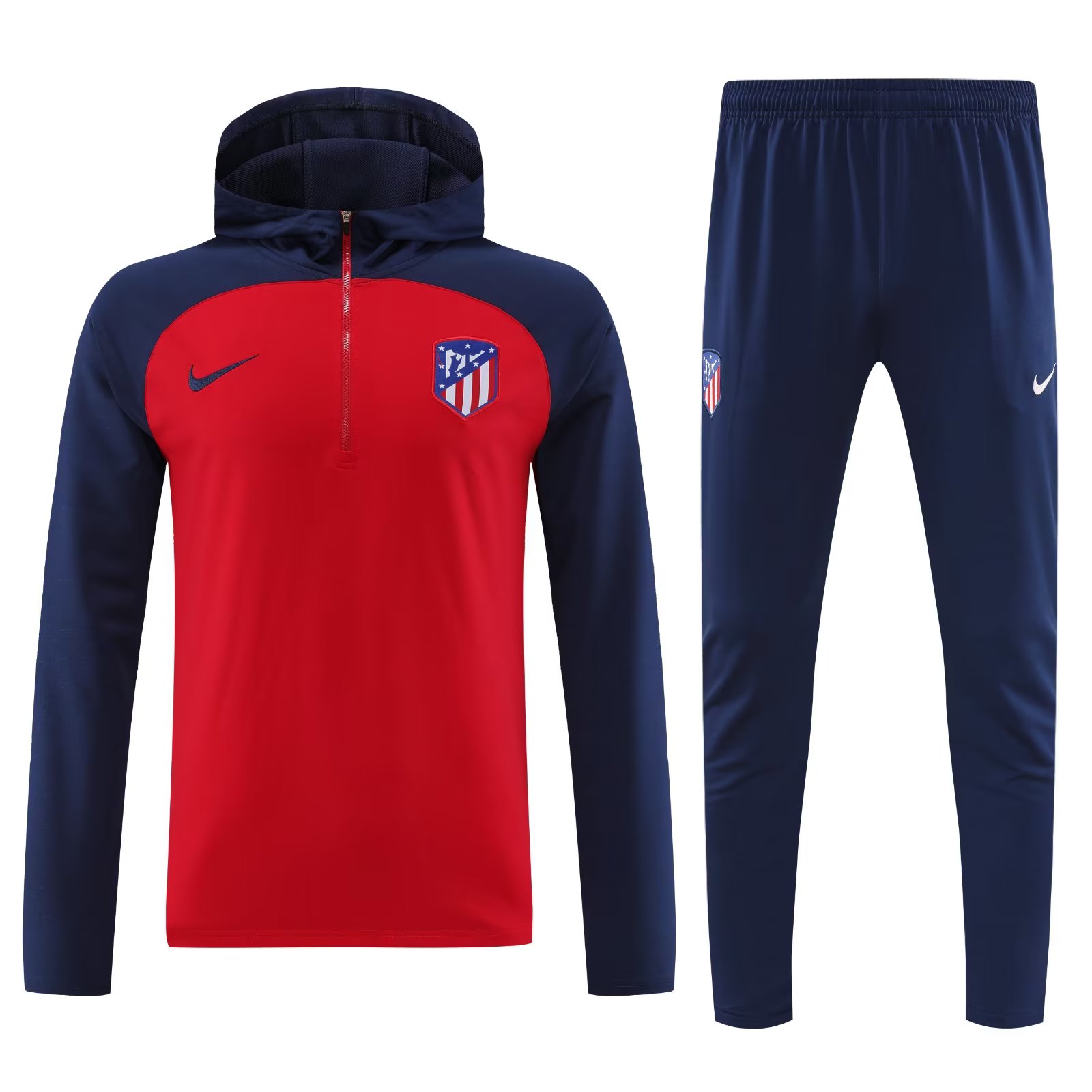 AAA Quality Atletico Madrid 23/24 Hoodie Tracksuit - Red/Navy